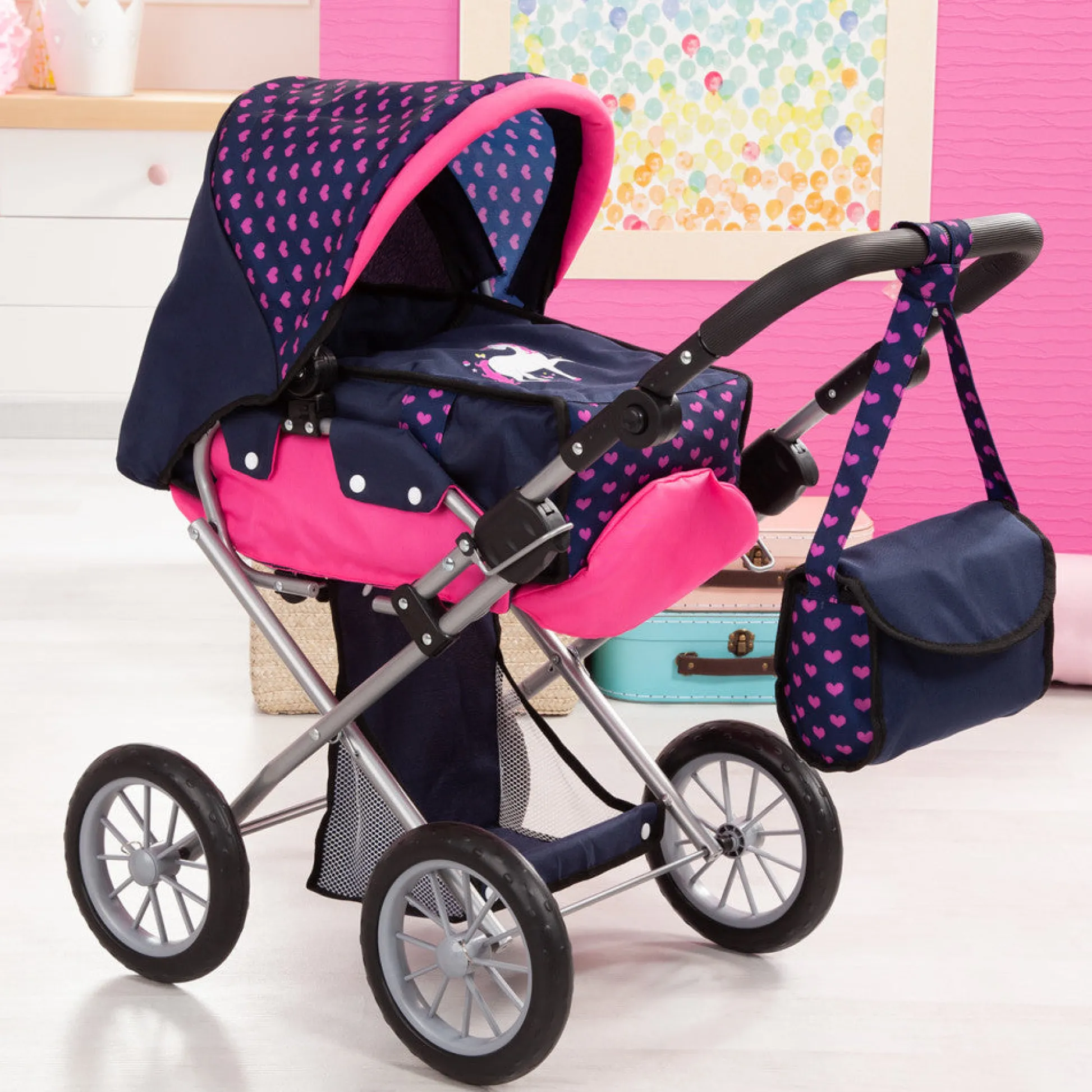 Flat River Group Bayer Design Baby Doll City Star Pram, Convertible Jogger, Polka Dots* Stuffed Animals & Plush Toys|Social & Emotional Skills