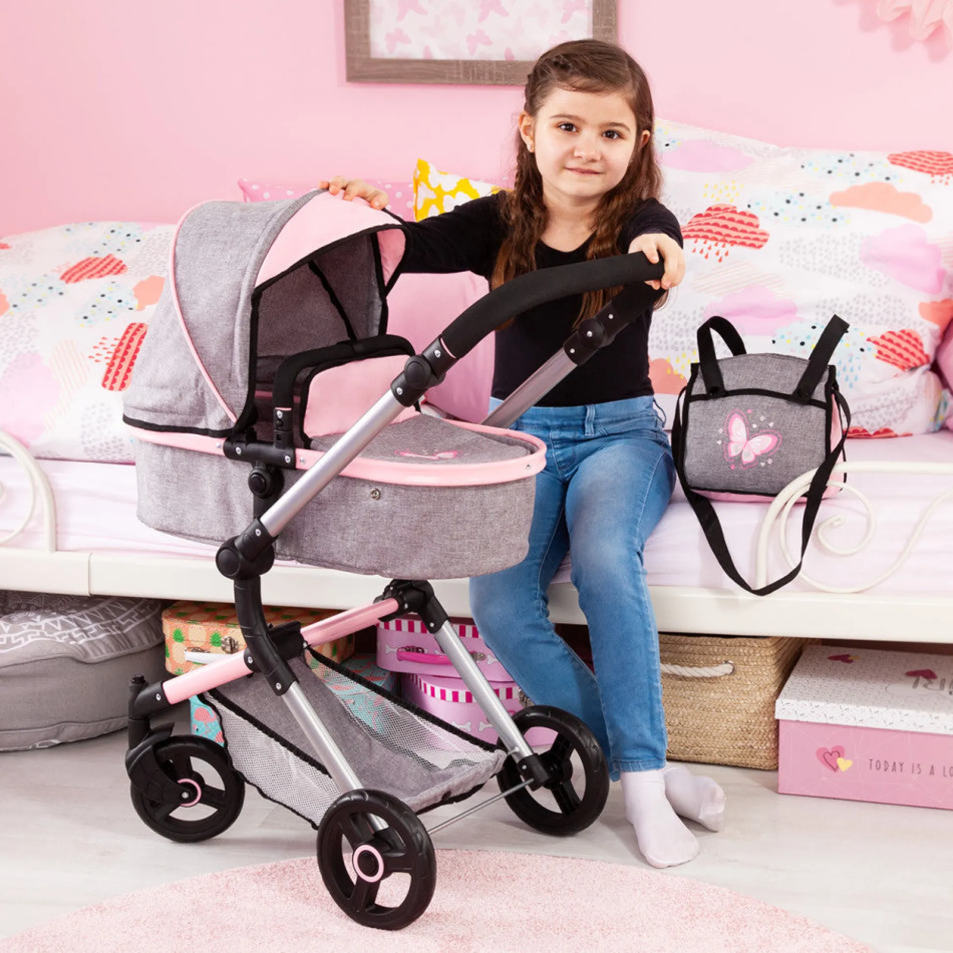 Flat River Group Bayer Design City Vario Doll Pram and Pushchair Playset* Social & Emotional Skills|Stuffed Animals & Plush Toys