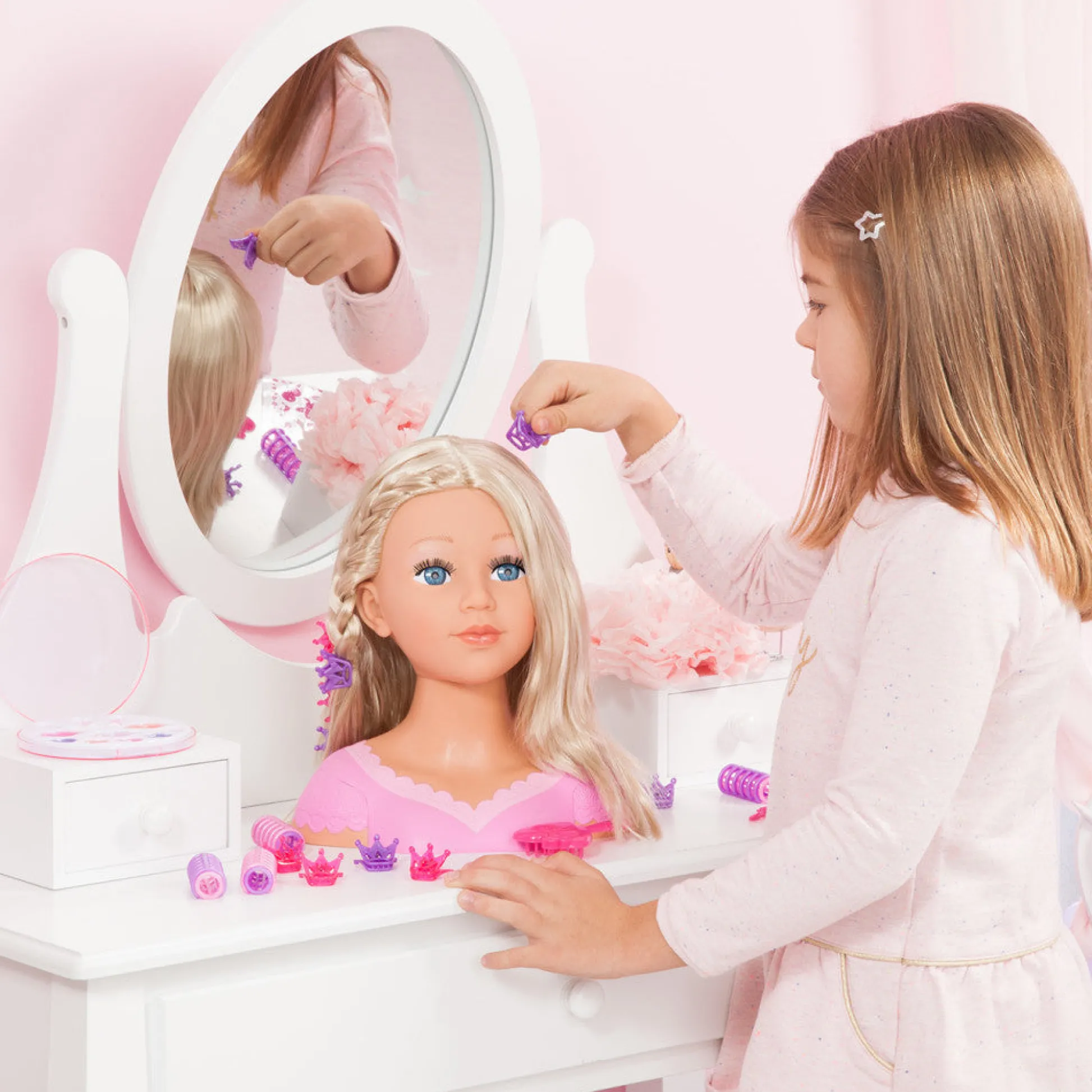 Flat River Group Bayer Design 27cm - Charlene Super Model Styling Head with Blonde Hair and Makeup* Styling Heads|Fashion Dolls