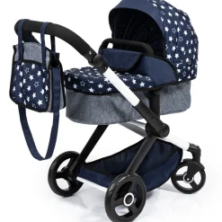 Flat River Group Bayer Design Combi Doll Pram Xeo, Blue & White Stars - Versatile Playset for Kids Ages 3+* Stuffed Animals & Plush Toys