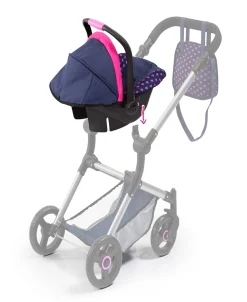 Flat River Group Bayer Design Deluxe Doll Car Seat with Canopy, Blue & Pink* Social & Emotional Skills|Stuffed Animals & Plush Toys