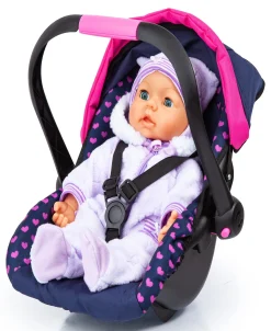 Flat River Group Bayer Design Deluxe Doll Car Seat with Canopy, Blue & Pink* Social & Emotional Skills|Stuffed Animals & Plush Toys