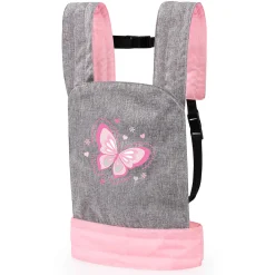 Flat River Group Bayer Design Doll Carrier, Adjustable Comfort - Grey, Pink, Butterfly* Stuffed Animals & Plush Toys