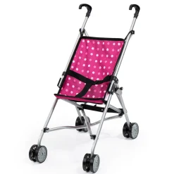 Flat River Group Bayer Design Doll Umbrella Stroller, Hot Pink & White Polka Dots, Age 3+* Social & Emotional Skills|Stuffed Animals & Plush Toys