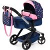 Flat River Group Bayer Design Dolls Pram Xeo - Adjustable Combi Doll Stroller, Blue, Pink, Stars* Social & Emotional Skills|Stuffed Animals & Plush Toys