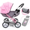 Flat River Group Bayer Design Fairy Polka Dot Doll Pram - Grey & Pink with Accessories* Stuffed Animals & Plush Toys