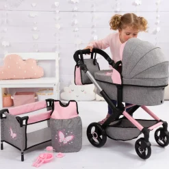 Flat River Group Bayer Design Fairy-Themed Doll Pram and Care Set - 10 Piece Mega Set* Stuffed Animals & Plush Toys