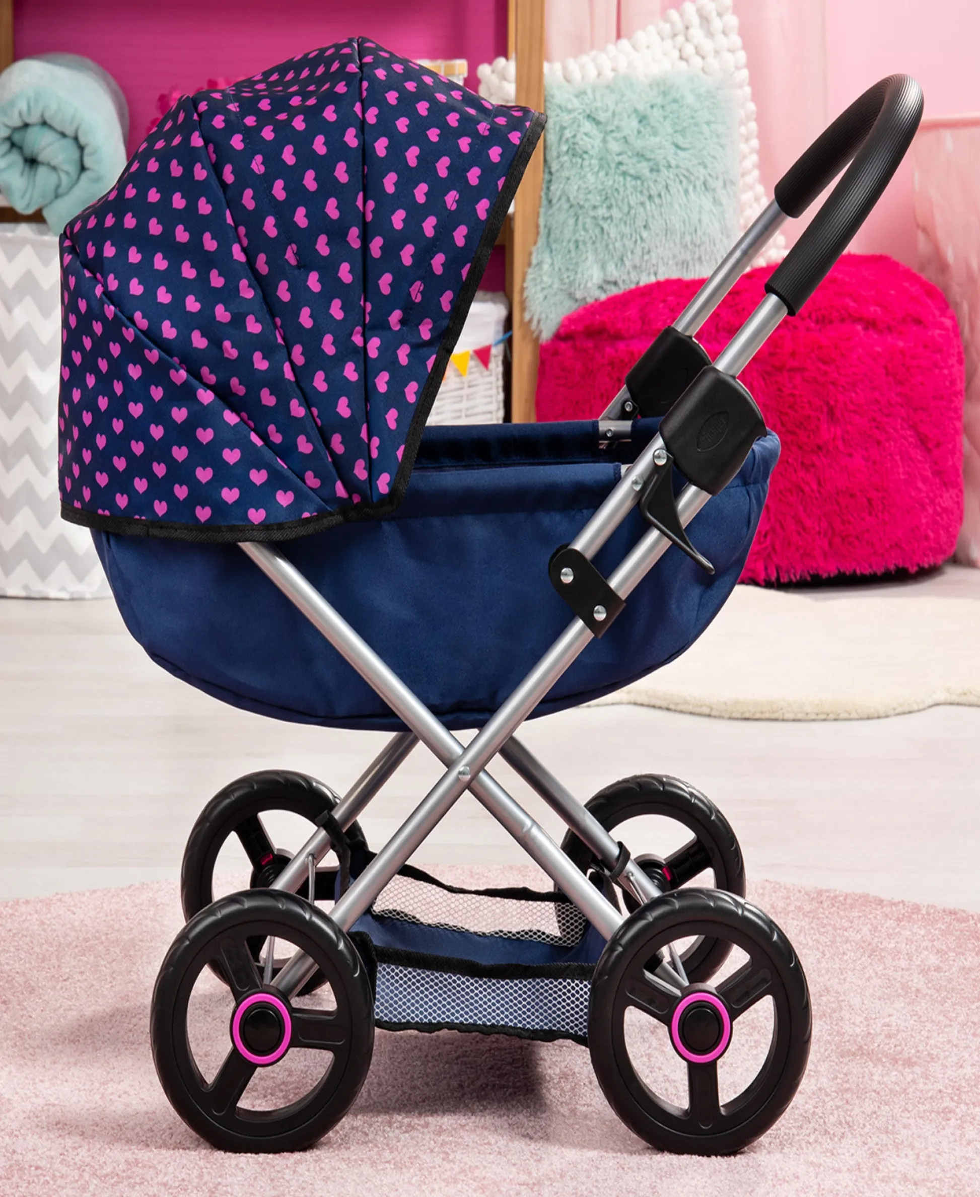 Flat River Group Bayer Design 4-in-1 Cosy Doll Pram Stroller Set, Blue/Purple - Fits 18" Dolls* Stuffed Animals & Plush Toys