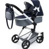 Flat River Group Bayer Design Neo Vario Combi Doll Pram - Blue, Grey, White* Social & Emotional Skills|Stuffed Animals & Plush Toys