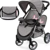 Flat River Group Bayer Design Twin Star Doll Stroller, Adjustable Handle, Grey & Pink Butterfly, Ages 3+* Stuffed Animals & Plush Toys