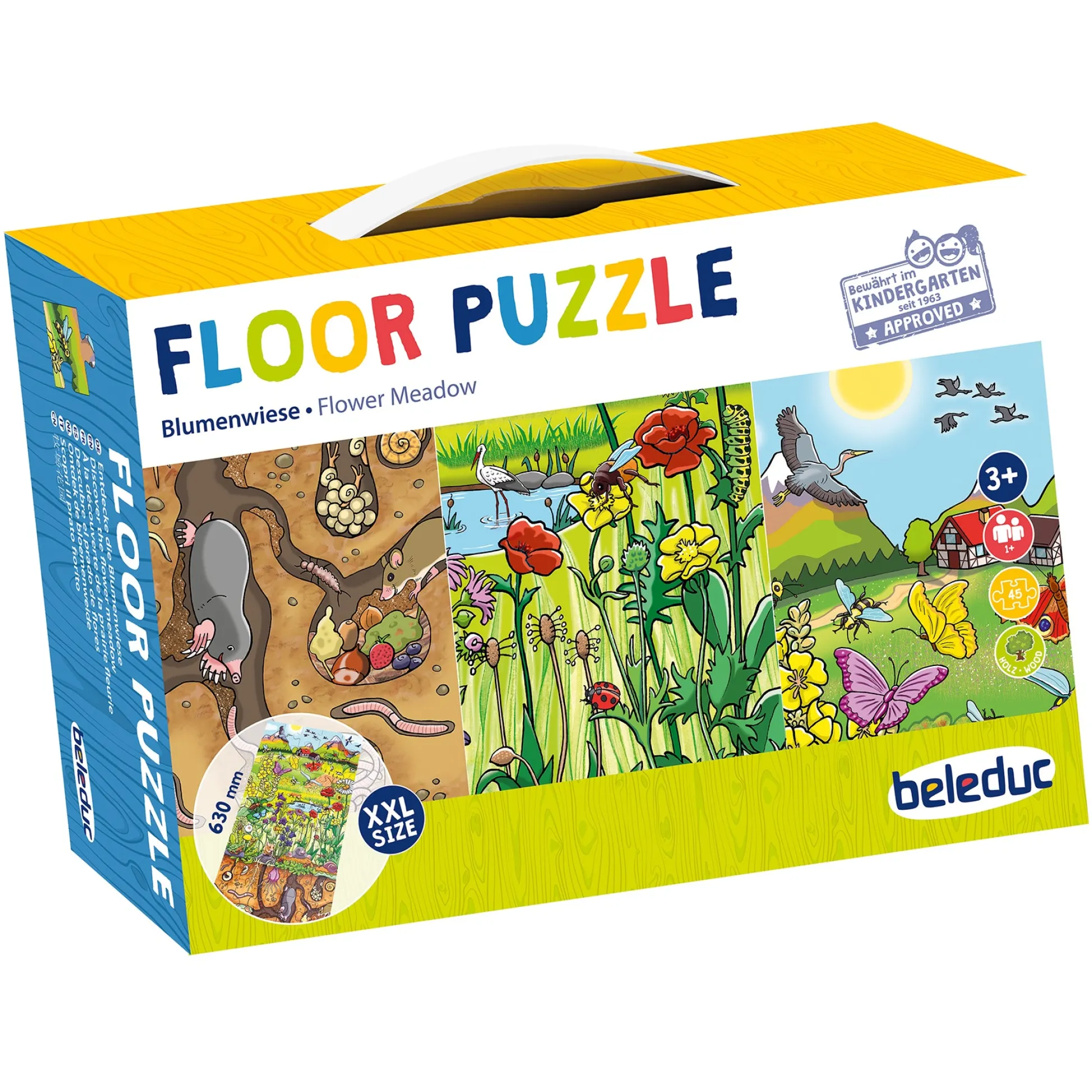 Educators Resource Beleduc Flower Meadow 45-Piece Wooden Floor Puzzle* Puzzles