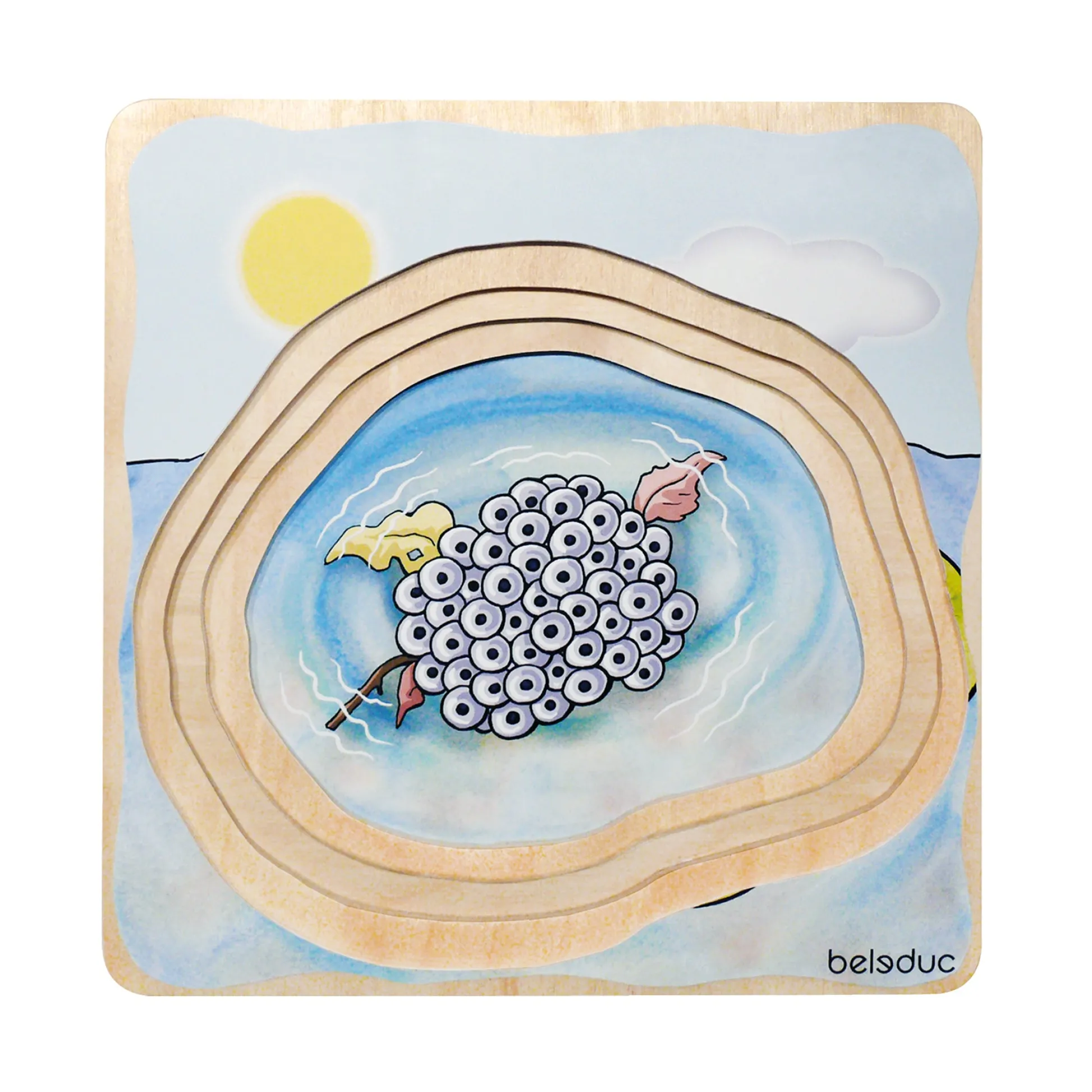 Educators Resource Beleduc Layer Puzzle - Frog Lifecycle - 5 Wooden Layers - 28 Pieces* Puzzles