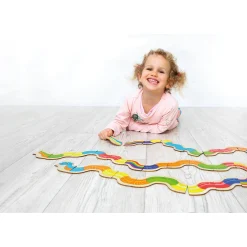 Educators Resource Beleduc Mamba Zamba Colorful Snake Domino Game* Dominoes & Tiles Games