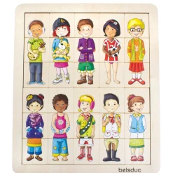 Educators Resource Beleduc Match & Mix Cultural Kids Wooden Puzzle - 30 pc* Puzzles|Social & Emotional Skills