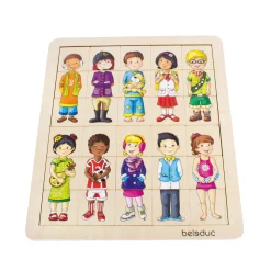 Educators Resource Beleduc Match & Mix Cultural Kids Wooden Puzzle - 30 pc* Puzzles|Social & Emotional Skills