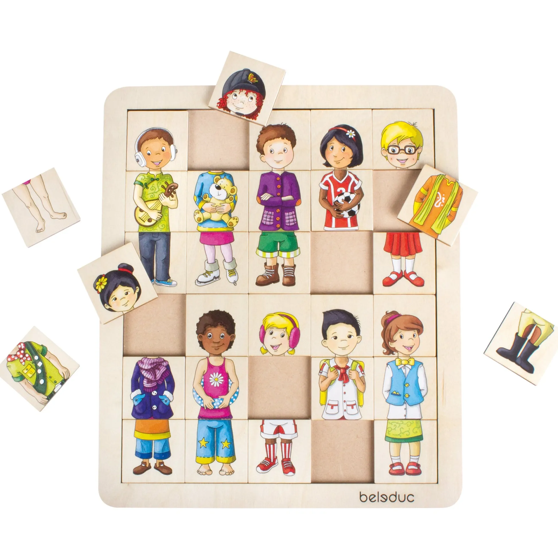 Educators Resource Beleduc Match & Mix Cultural Kids Wooden Puzzle - 30 pc* Puzzles|Social & Emotional Skills