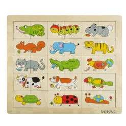 Educators Resource Beleduc Match & Mix Wooden Animal Puzzle - Memory & Creativity Game* Puzzles