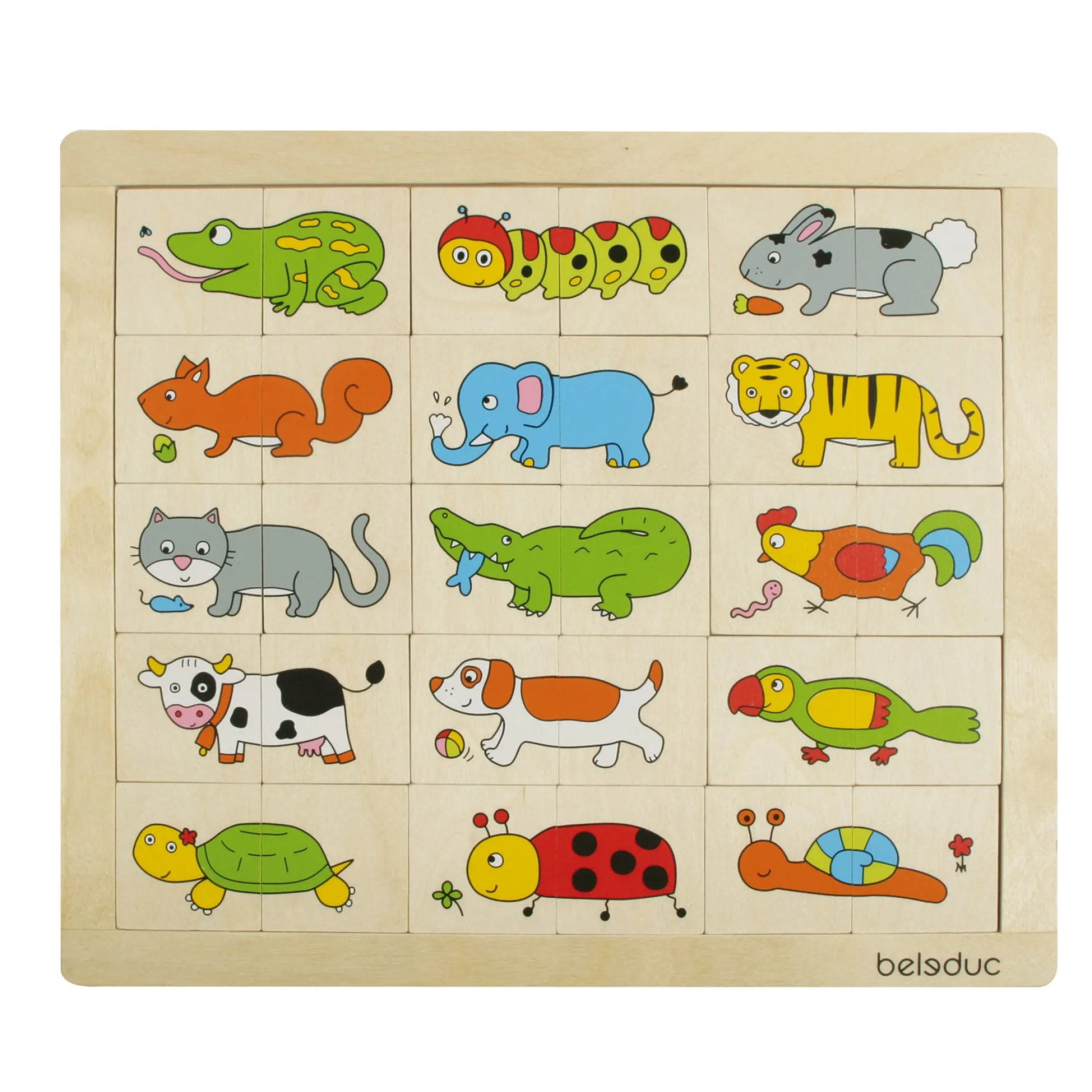 Educators Resource Beleduc Match & Mix Wooden Animal Puzzle - Memory & Creativity Game* Puzzles