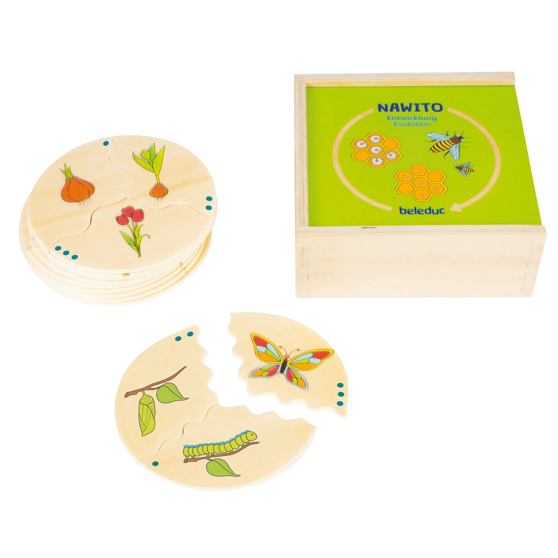 Educators Resource Beleduc Nawito 10-Pack Evolution Wooden Puzzles - 30 pc* Puzzles