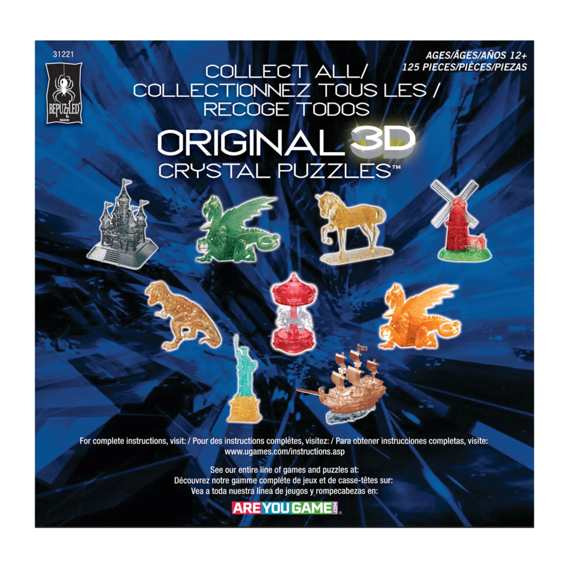AreYouGame BePuzzled Clear Castle 3D Crystal Puzzle - 125 pcs* Puzzles