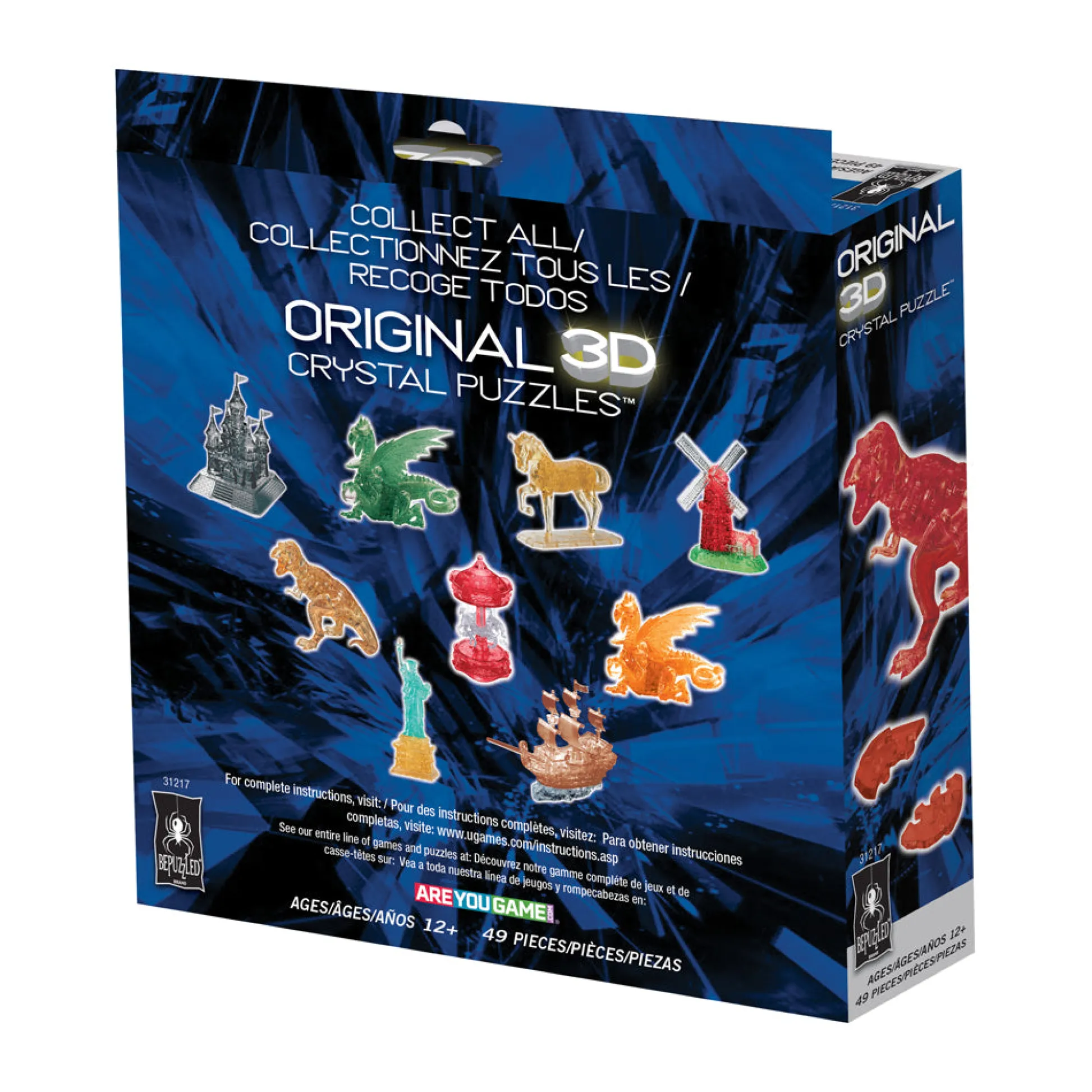 AreYouGame BePuzzled 3D Crystal T-Rex Puzzle - Red, 49 Pieces* Puzzles