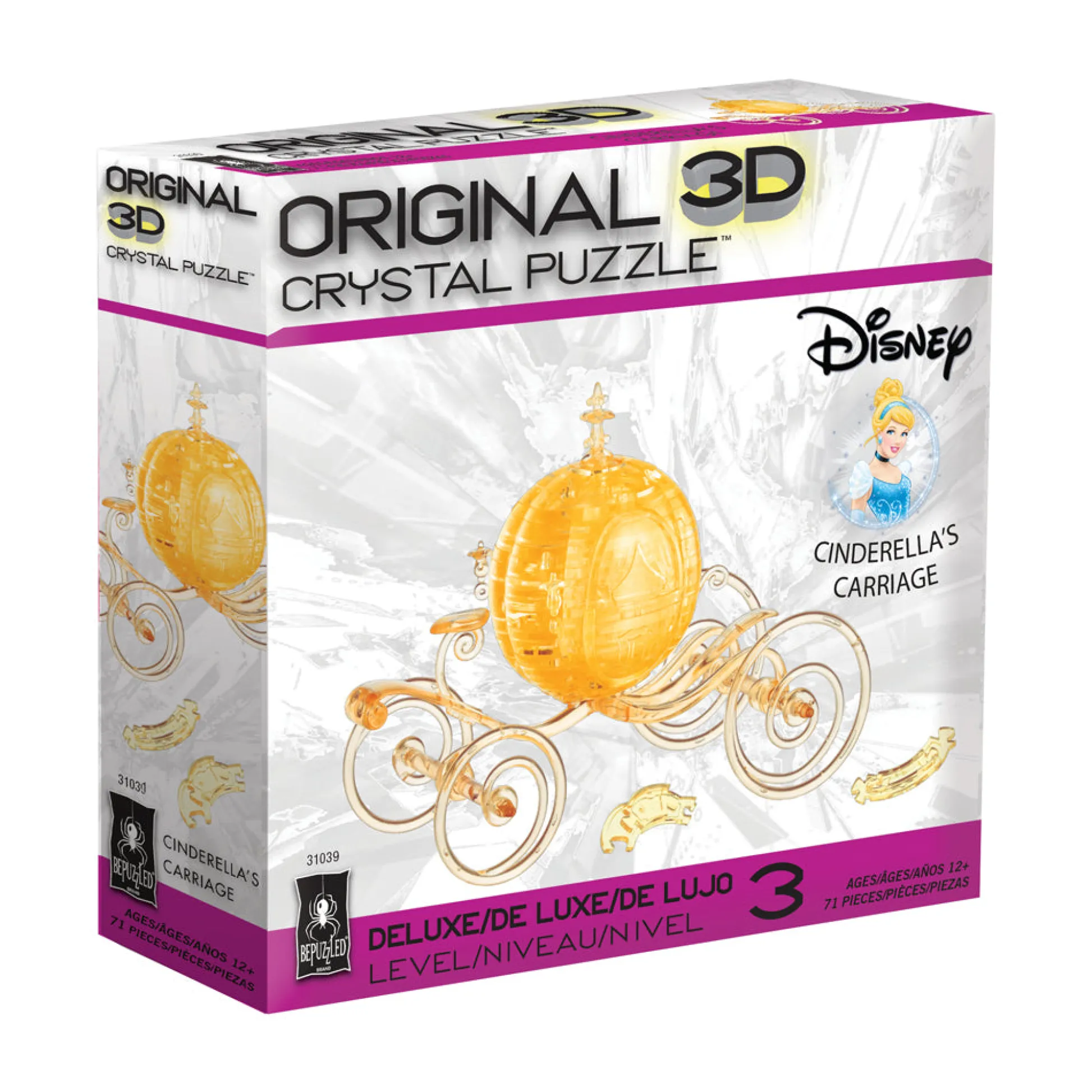 AreYouGame BePuzzled Disney Cinderella's Gold Carriage 3D Crystal Puzzle - 71 pcs* Puzzles