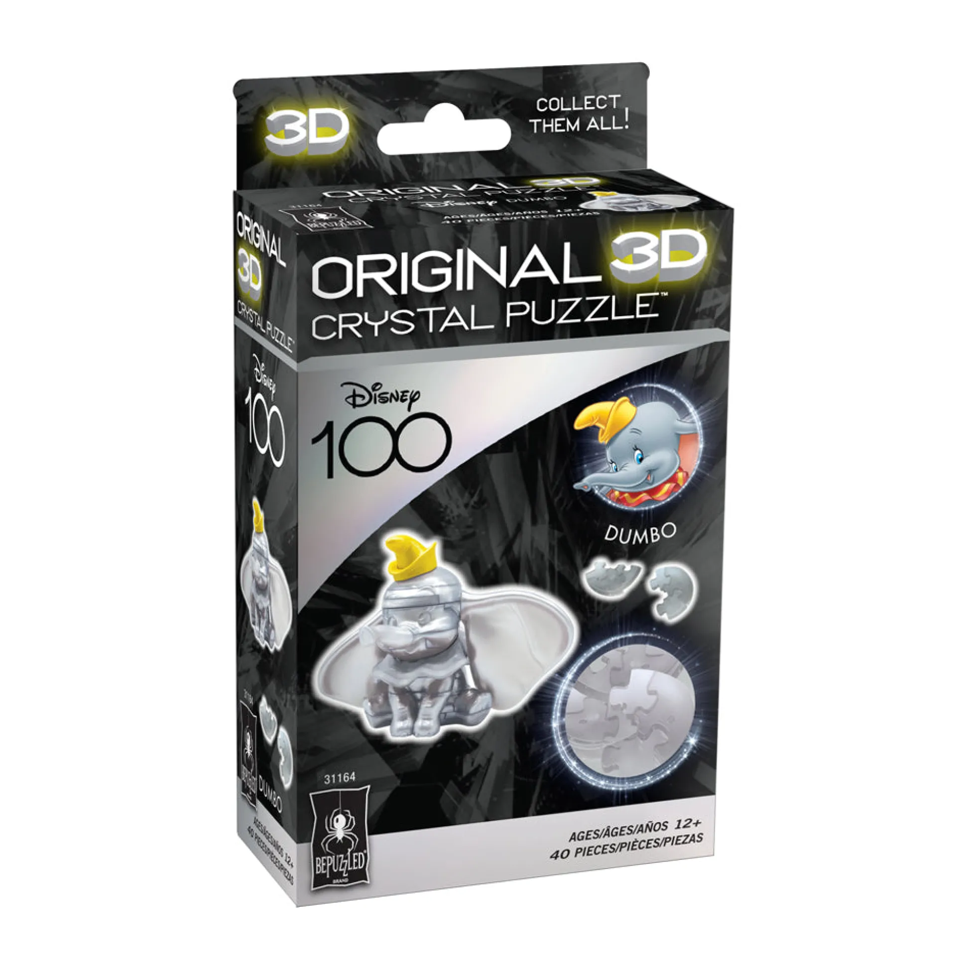 AreYouGame BePuzzled Disney Dumbo 3D Crystal Puzzle - 40 pc Platinum Edition* Puzzles