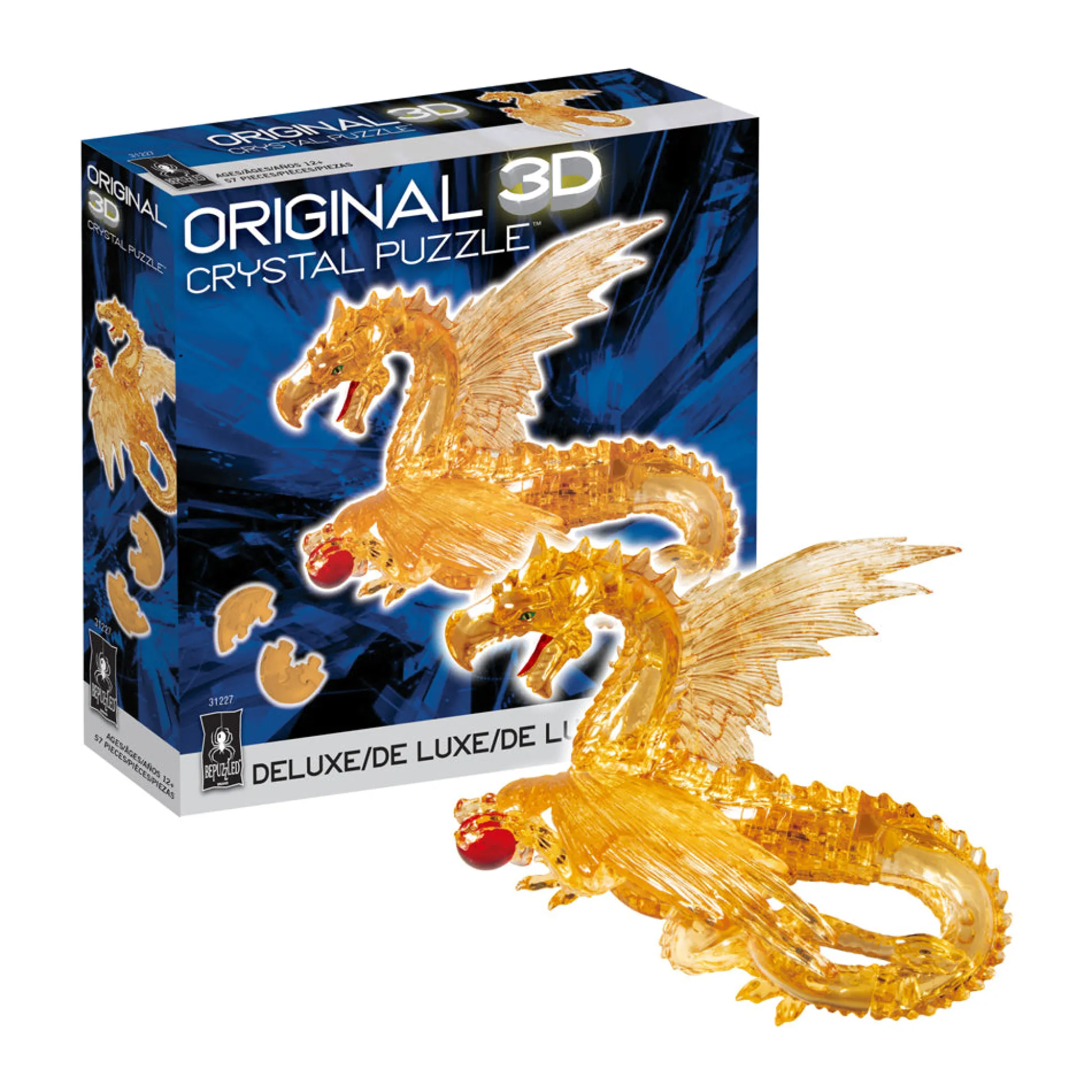 AreYouGame BePuzzled Golden Dragon Deluxe 3D Crystal Puzzle - 57 pc* Puzzles