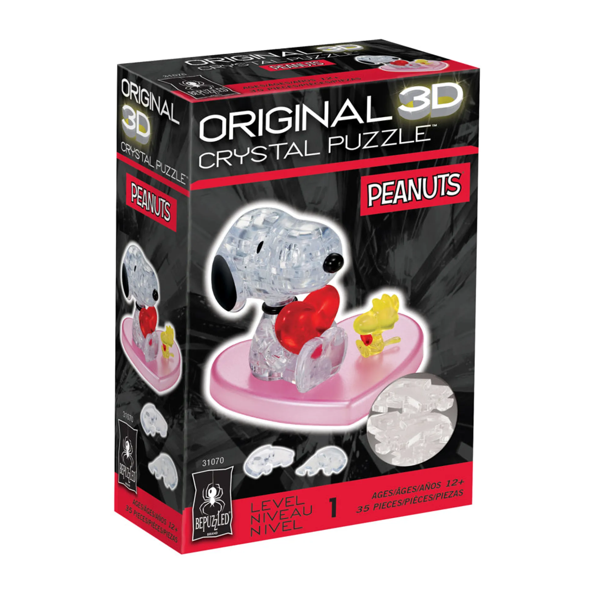 AreYouGame BePuzzled Peanuts Snoopy and Woodstock 3D Crystal Puzzle - 35 pc* Puzzles
