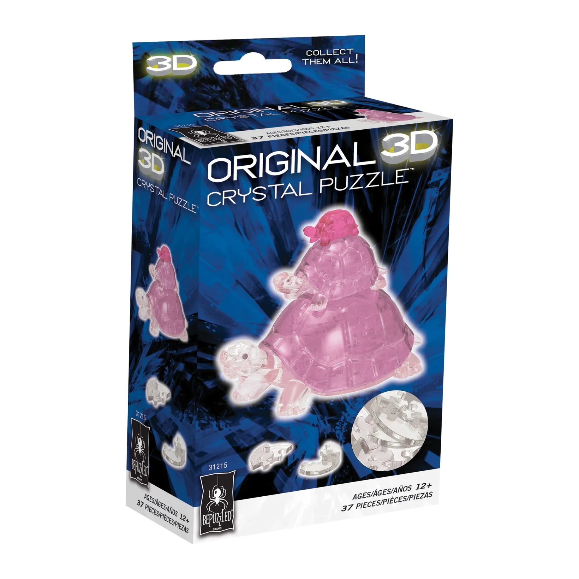 AreYouGame BePuzzled Pink Turtles 3D Crystal Puzzle - 37 Pieces* Puzzles