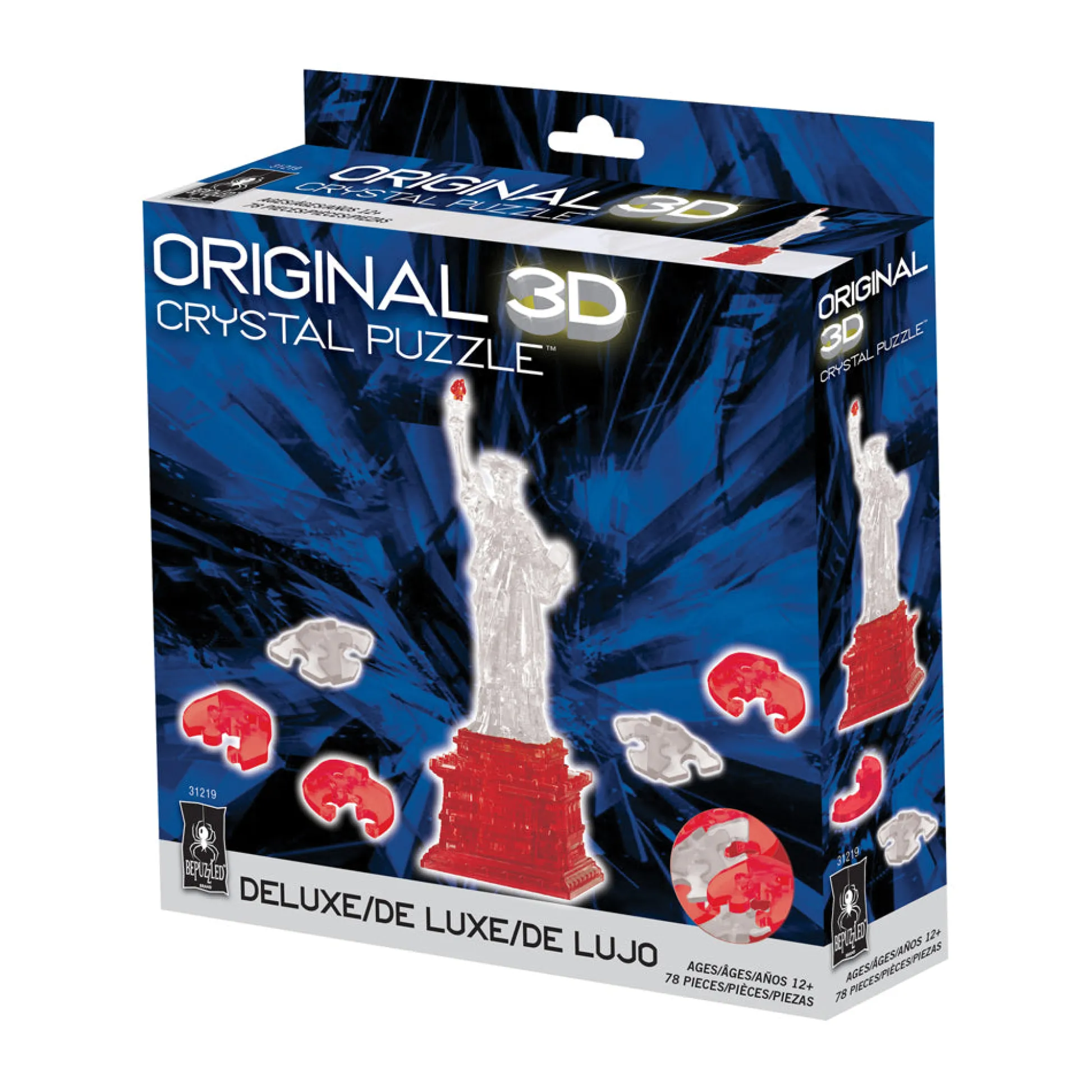 AreYouGame BePuzzled Statue of Liberty 3D Crystal Puzzle - 78 pcs, Clear/Red* Puzzles
