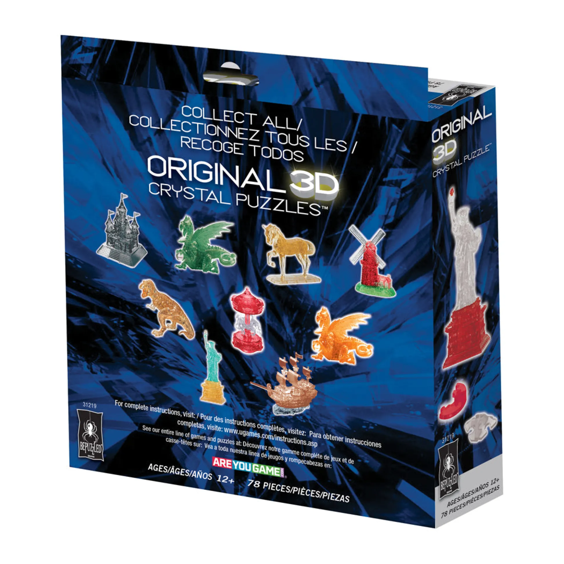 AreYouGame BePuzzled Statue of Liberty 3D Crystal Puzzle - 78 pcs, Clear/Red* Puzzles