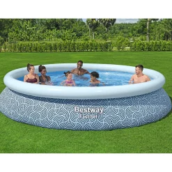 Flat River Group Bestway Fast Set Inflatable Pool - Abstract Blue, 13' x 33"* Swimming Pools & Water Toys