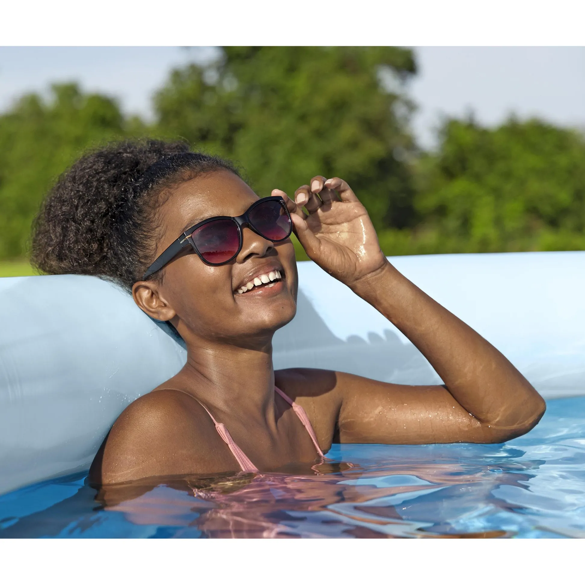 Flat River Group Bestway Fast Set Inflatable Pool - Abstract Blue, 13' x 33"* Swimming Pools & Water Toys
