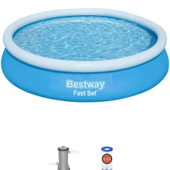 Flat River Group Bestway Fast Set Inflatable Pool - 12' x 30" Family Fun Blue Edition* Swimming Pools & Water Toys