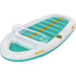 Flat River Group Bestway H2OGO! Vacation Yacht Lounge Inflatable Pool Float - 7'1" x 46" - Teal and White* Swimming Pools & Water Toys|Social & Emotional Skills