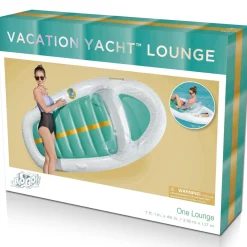 Flat River Group Bestway H2OGO! Vacation Yacht Lounge Inflatable Pool Float - 7'1" x 46" - Teal and White* Swimming Pools & Water Toys|Social & Emotional Skills