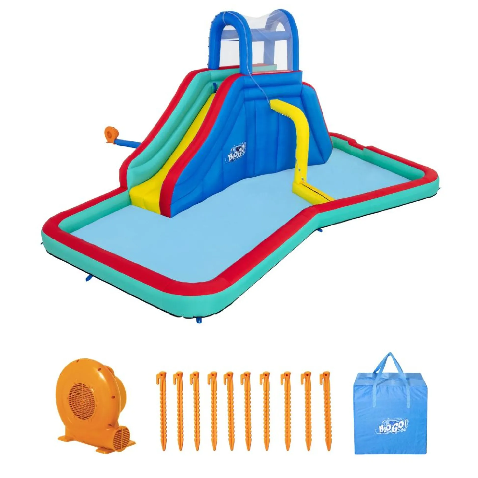 Flat River Group Bestway H2OGO! Waterfall Waves Mega Inflatable Water Park with Slide and Pool* Swimming Pools & Water Toys