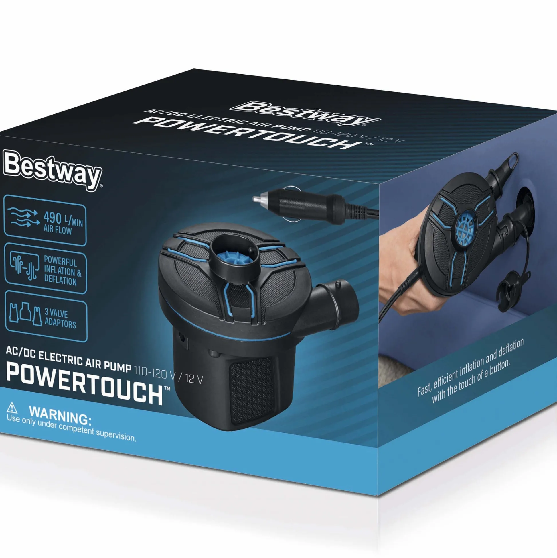 Flat River Group Bestway PowerTouch AC/DC Electric Air Pump - Inflate Fast, Anywhere!* Swimming Pools & Water Toys