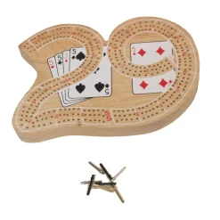 AreYouGame Bicycle Large 29 Solid Maple 3-Track Cribbage Board Game* Role-Playing Games|Board Games