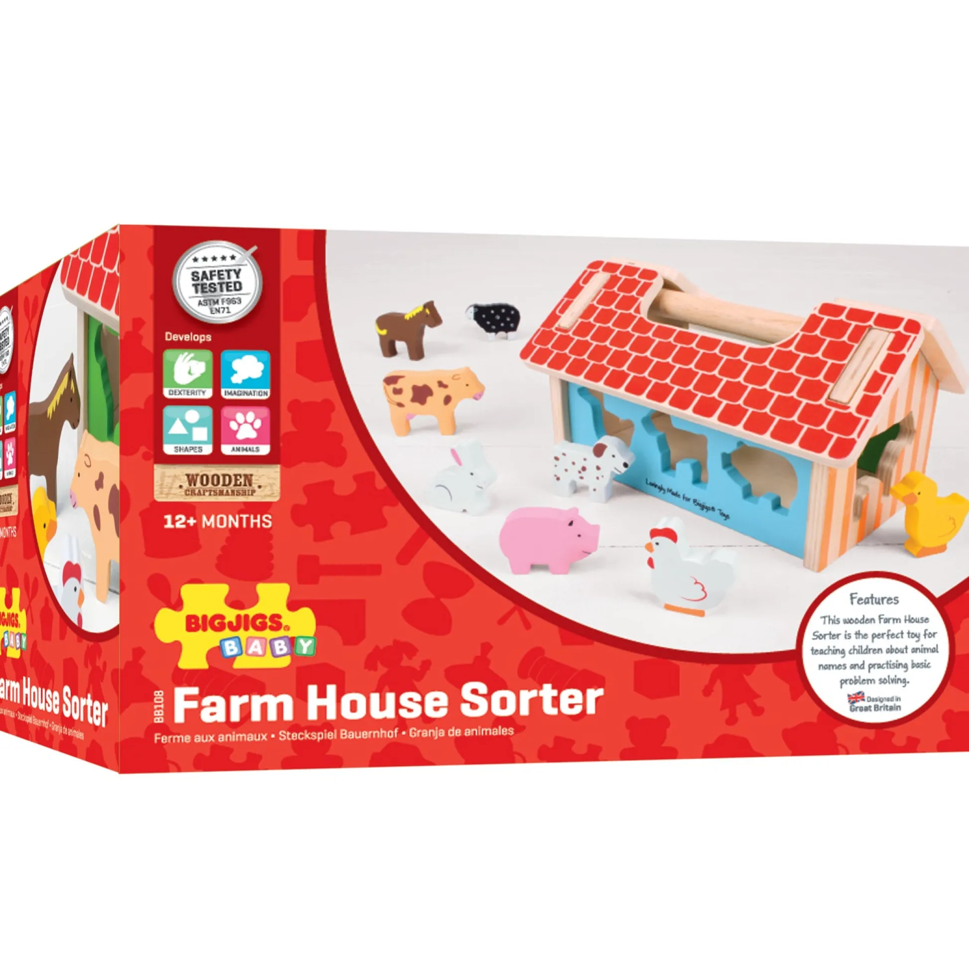 Educators Resource Bigjigs Baby Farm House Sorter - Educational Wooden Toy* Developmental Toys