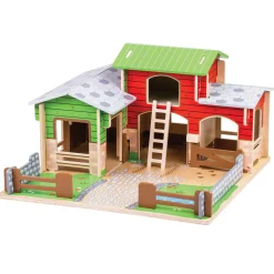 Educators Resource Bigjigs Toys Cobblestone Farm Playset - Interactive Wooden Farm* Social & Emotional Skills|Playsets & Vehicles