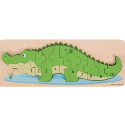 Educators Resource Bigjigs Toys Crocodile Number Puzzle - Eco-Friendly Wooden Math Game* Puzzles|Preschool Education Toys & Activities