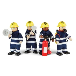 Educators Resource Bigjigs Toys 4-Piece Firefighters Figurines Set - Pretend Play* Animal Figures|Dress Up