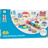 Educators Resource Bigjigs Toys Rail Town & Country 87-Piece Wooden Train Set* Wood & Jumbo Blocks