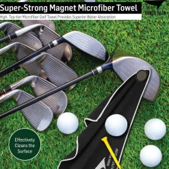 Flat River Group Birdie Golf: Birdie Bath - Black Magnetic Golf Towel with Premium Microfiber* Toy Sports