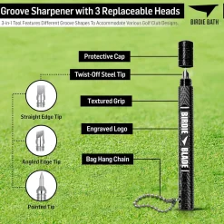 Flat River Group Birdie Golf: Birdie Blade - 3-In-1 Golf Club Groove Sharpener Tool* Toy Sports