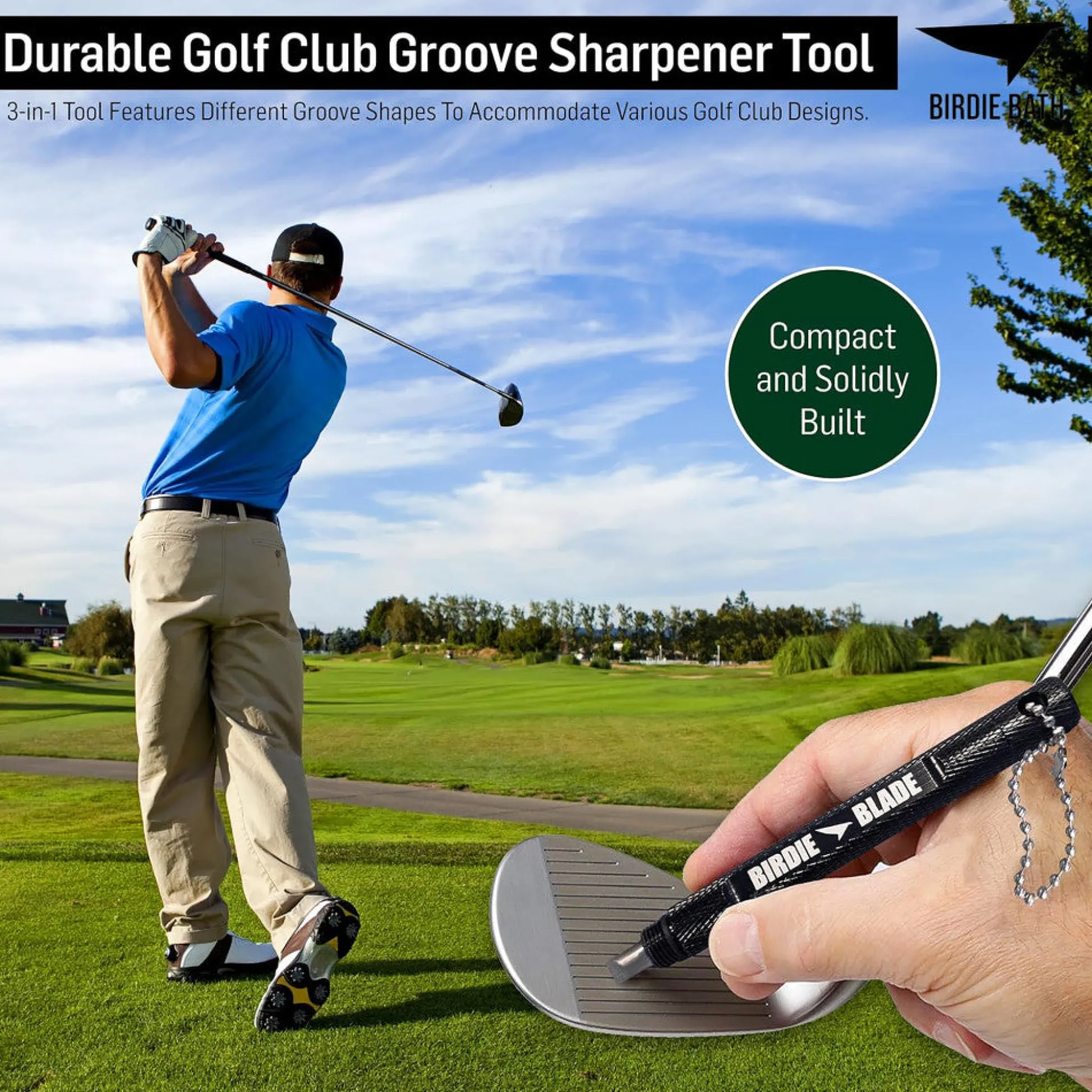 Flat River Group Birdie Golf: Birdie Blade - 3-In-1 Golf Club Groove Sharpener Tool* Toy Sports