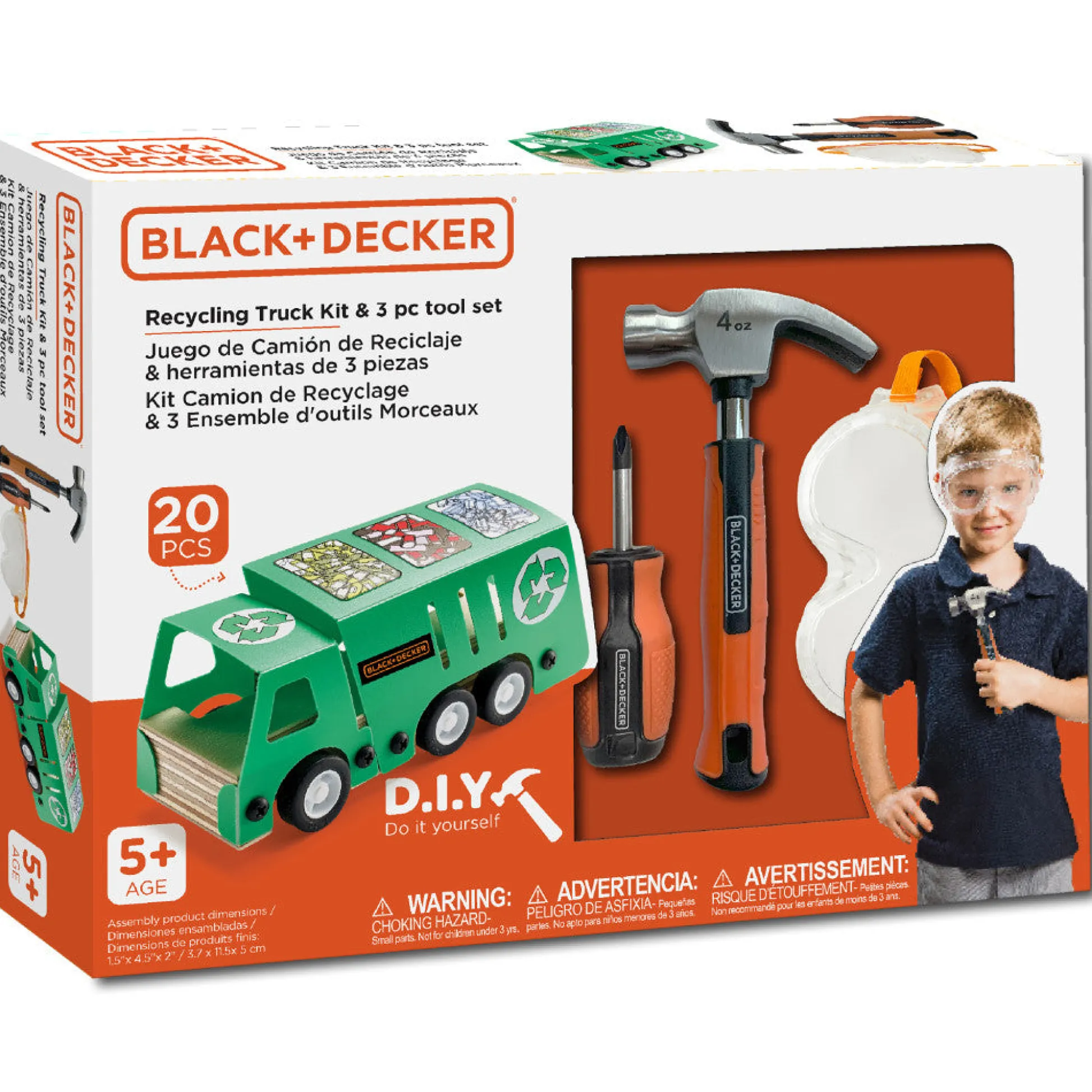 Flat River Group Black and Decker Kids' DIY Recycling Bus Kit with 3-Piece Toolset* Tools & Workshops|Dress Up