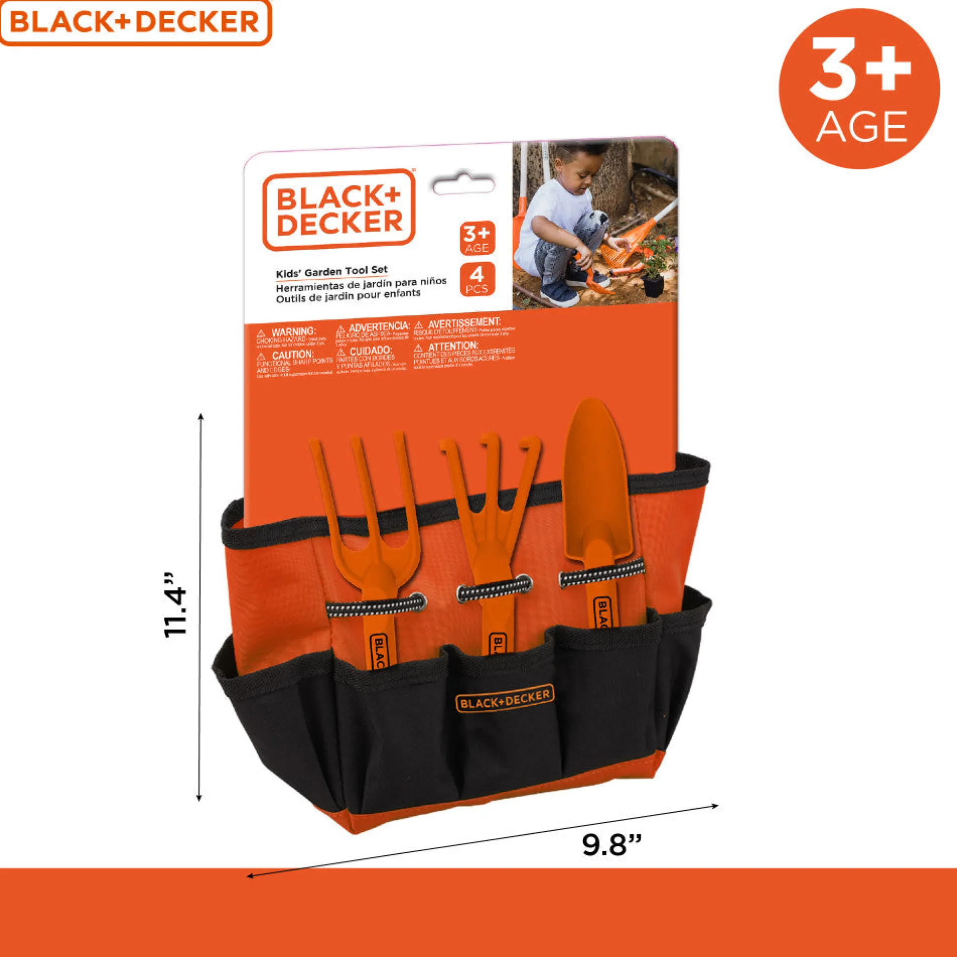 Flat River Group Black and Decker Kids' 4-Piece Gardening Hand Toolset with Bag* Tools & Workshops|Dress Up
